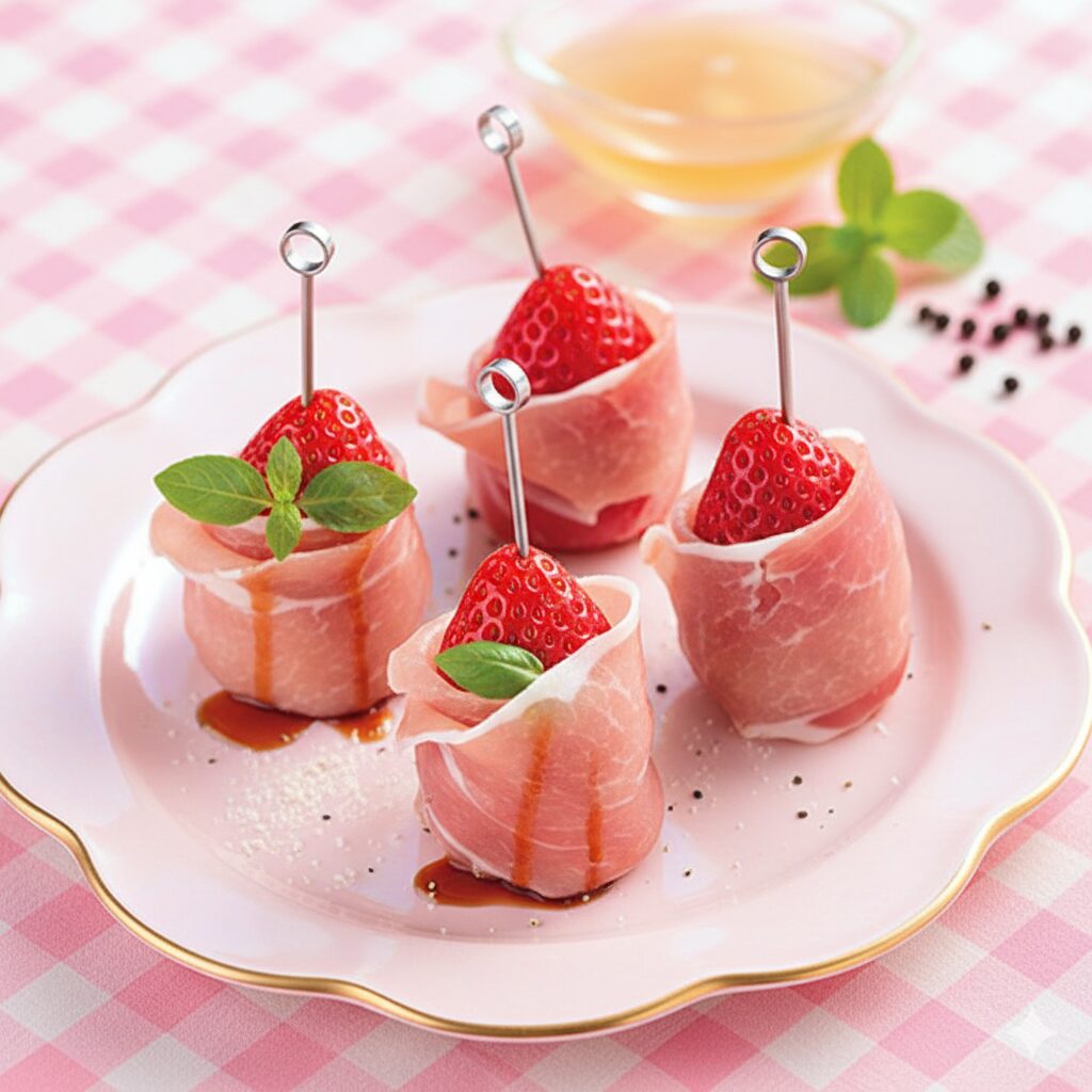 生ハムいちごのピンチョス