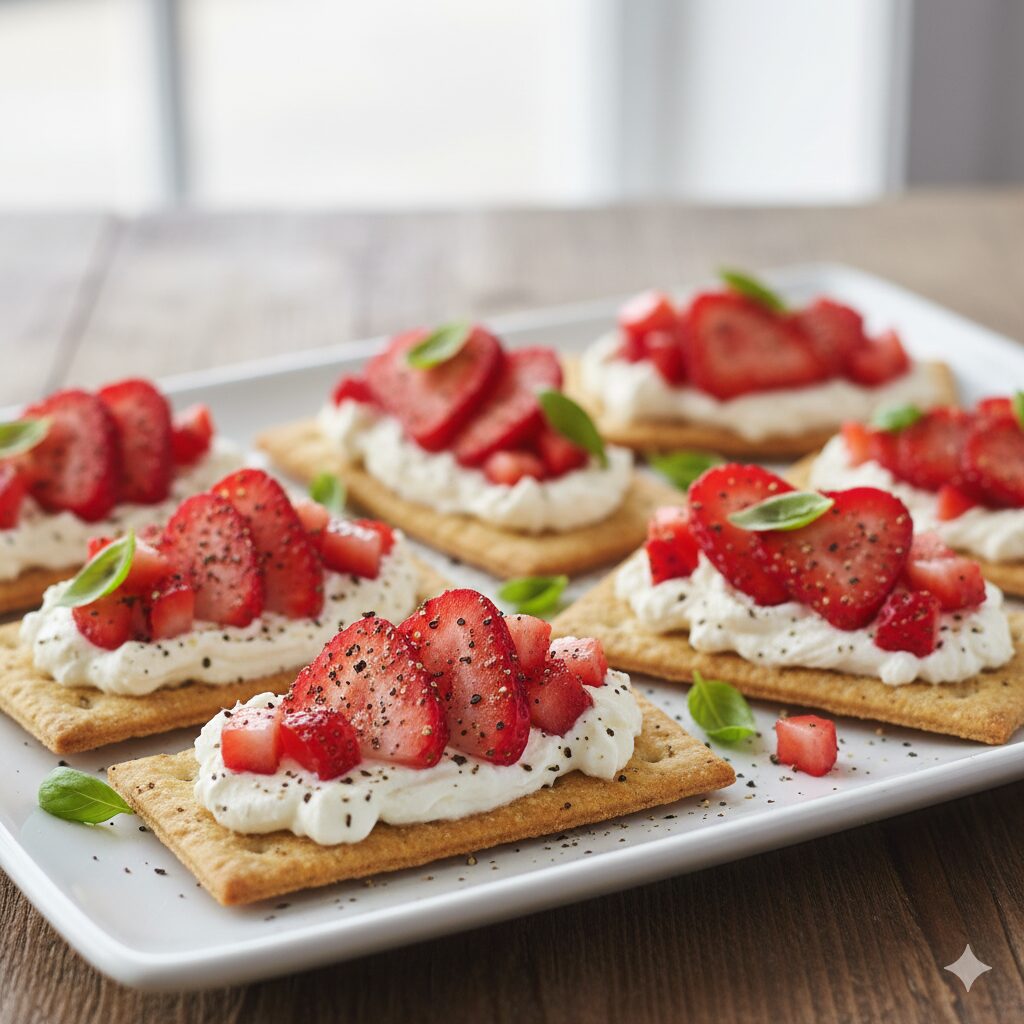 いちごとクリームチーズのカナッペ